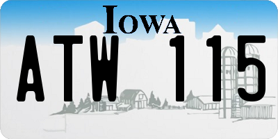 IA license plate ATW115