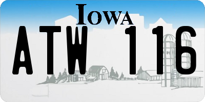 IA license plate ATW116