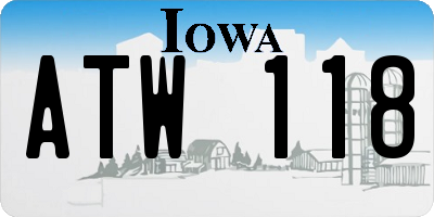 IA license plate ATW118