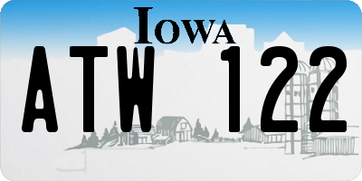 IA license plate ATW122