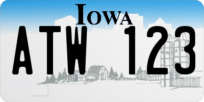 IA license plate ATW123
