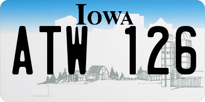 IA license plate ATW126