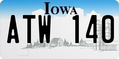 IA license plate ATW140