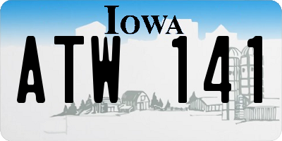 IA license plate ATW141