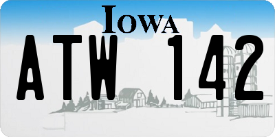 IA license plate ATW142