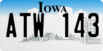 IA license plate ATW143