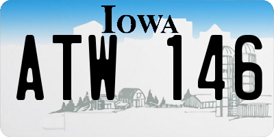 IA license plate ATW146