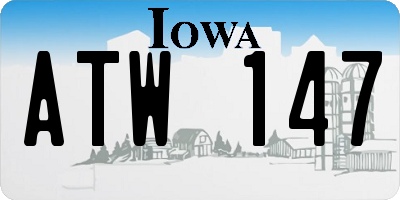 IA license plate ATW147