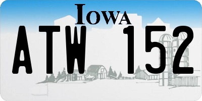 IA license plate ATW152