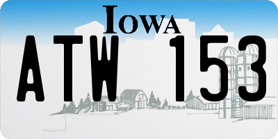 IA license plate ATW153