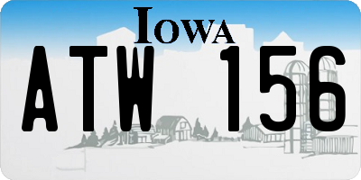 IA license plate ATW156