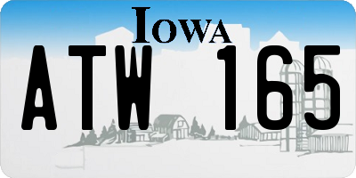 IA license plate ATW165