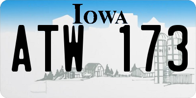 IA license plate ATW173