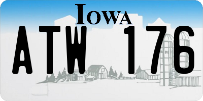 IA license plate ATW176