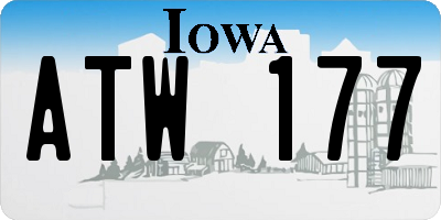 IA license plate ATW177