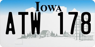 IA license plate ATW178