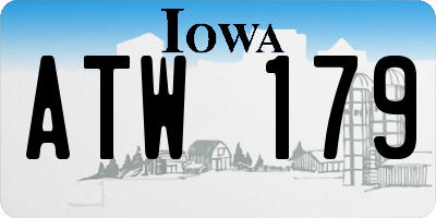 IA license plate ATW179