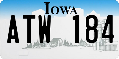 IA license plate ATW184