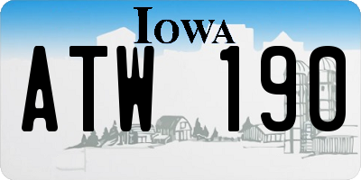 IA license plate ATW190