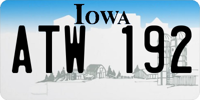 IA license plate ATW192