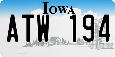 IA license plate ATW194