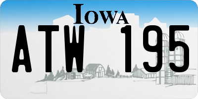 IA license plate ATW195