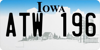 IA license plate ATW196