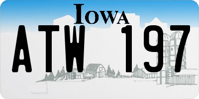 IA license plate ATW197