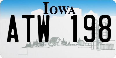 IA license plate ATW198