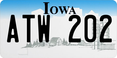 IA license plate ATW202