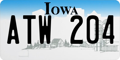 IA license plate ATW204