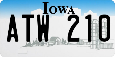 IA license plate ATW210