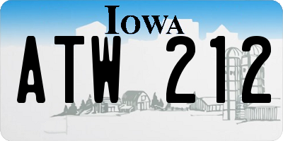 IA license plate ATW212