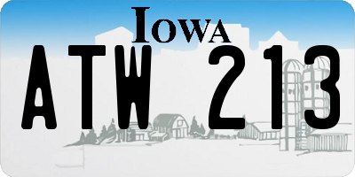 IA license plate ATW213