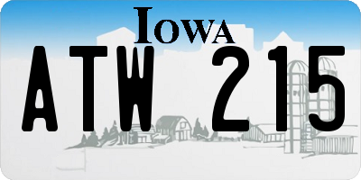 IA license plate ATW215