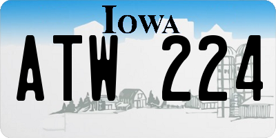 IA license plate ATW224