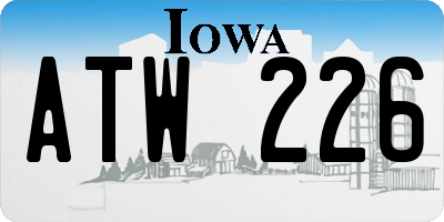 IA license plate ATW226