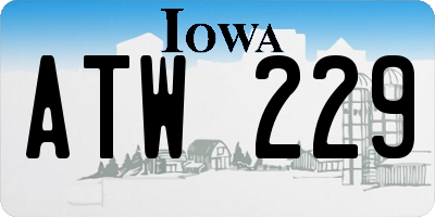IA license plate ATW229