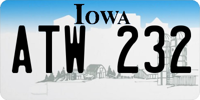IA license plate ATW232