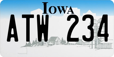 IA license plate ATW234