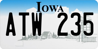 IA license plate ATW235