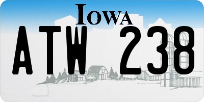 IA license plate ATW238