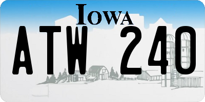 IA license plate ATW240