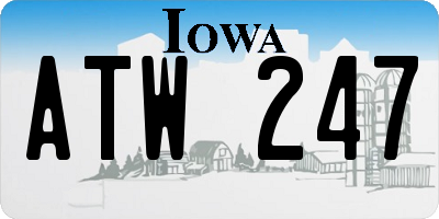 IA license plate ATW247