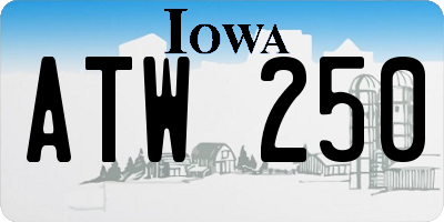 IA license plate ATW250