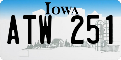 IA license plate ATW251