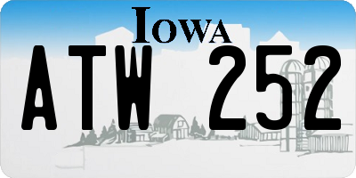 IA license plate ATW252