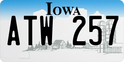 IA license plate ATW257