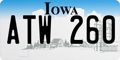 IA license plate ATW260