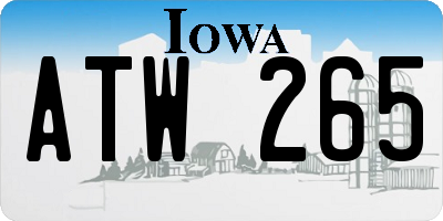 IA license plate ATW265
